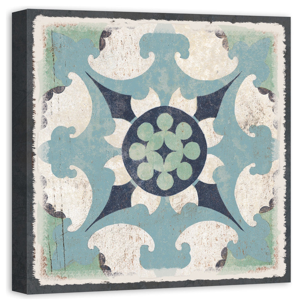 Blue Moroccan Tile 24x24 Canvas Wall Art