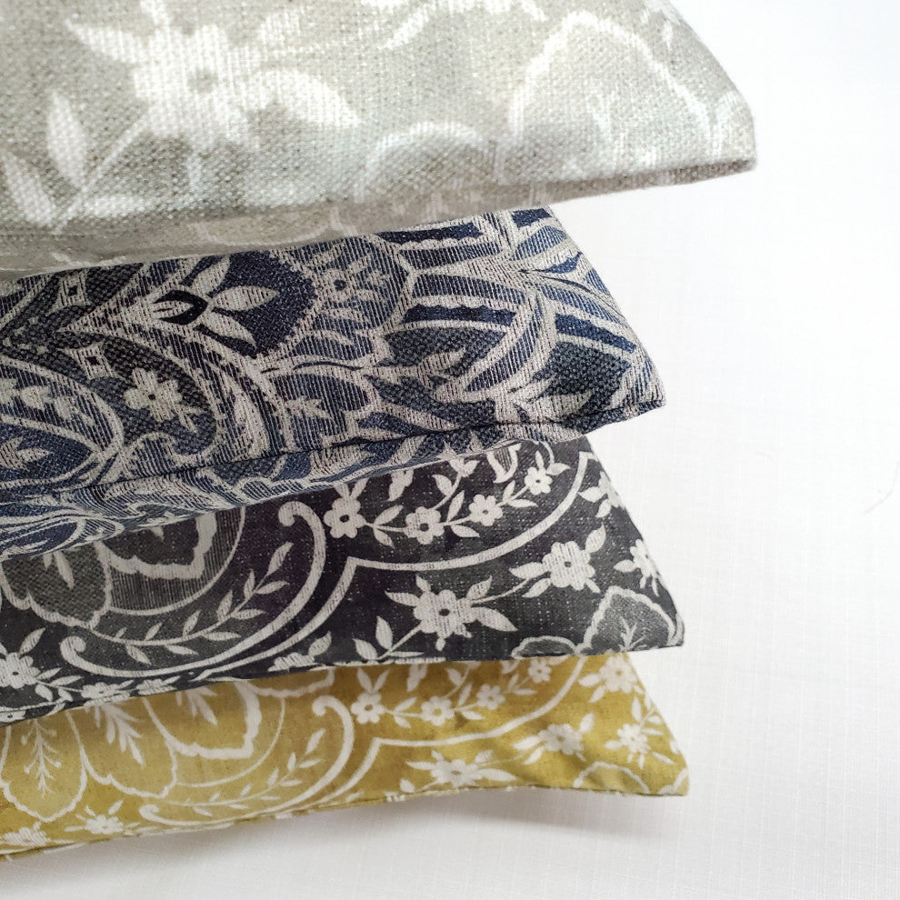 Leone Damask Denim Blue Throw Pillow 21x21, with Polyfill Insert