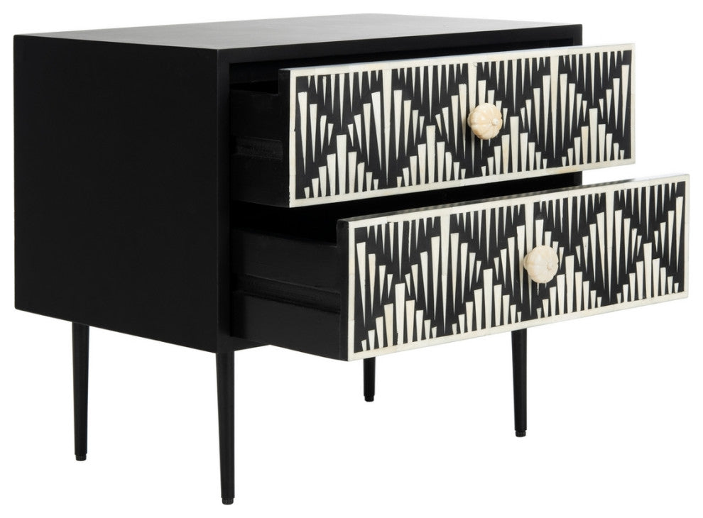 Safavieh Couture Tessie Bone Inlay Nightstand Black