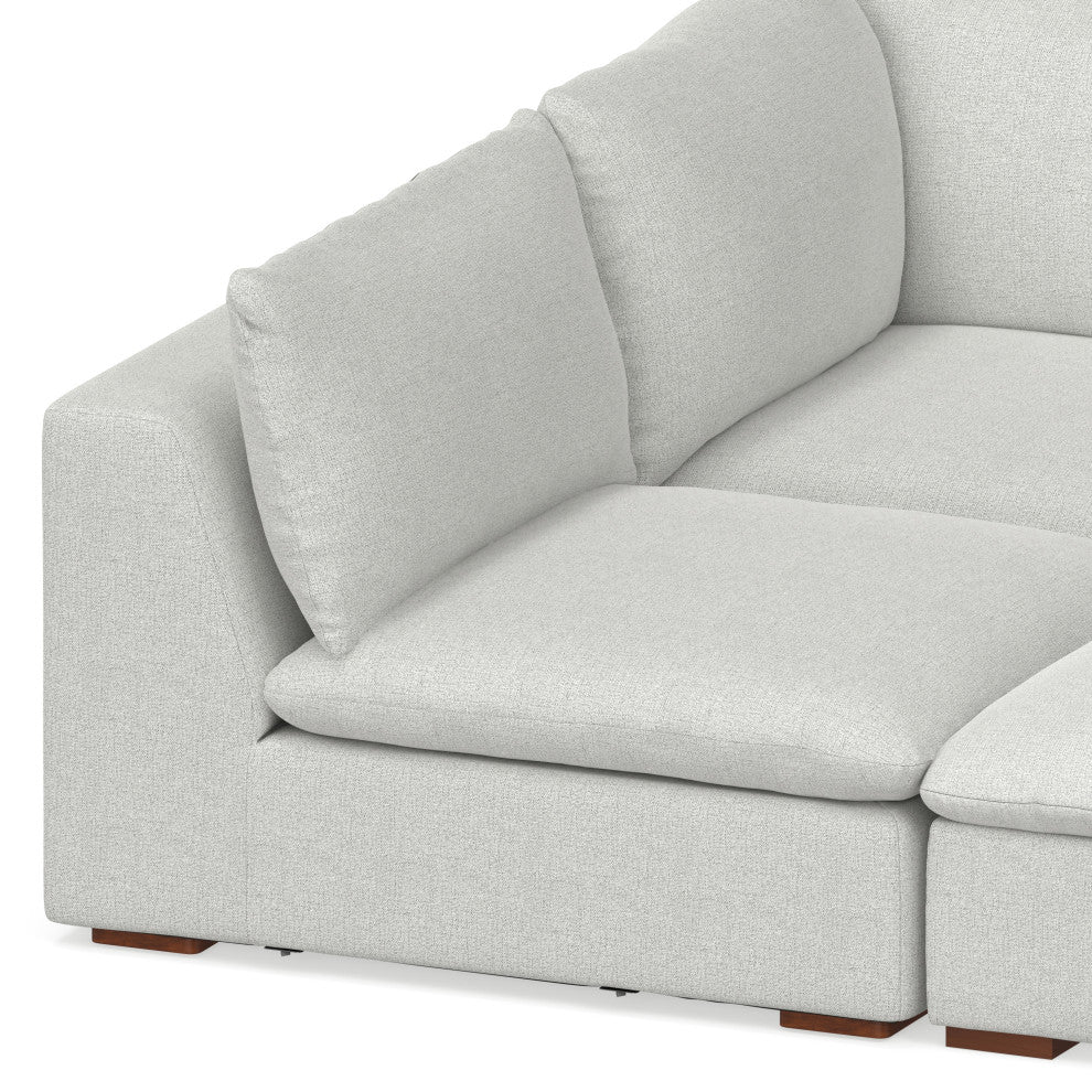 Jasmine Pit Sectional Modular Sofa in Performance Fabric, Cloud Grey