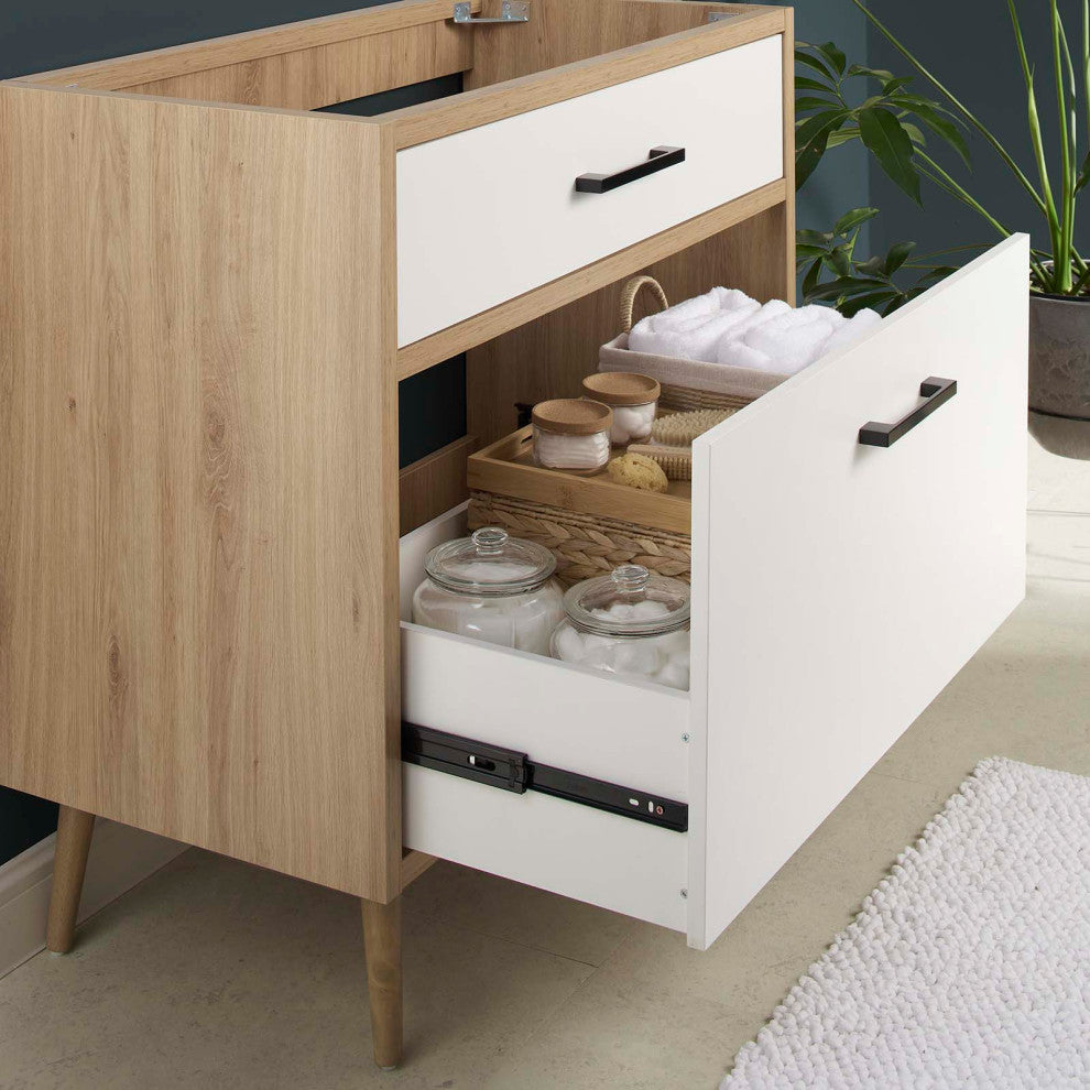 Maverick 36" Bathroom Vanity Cabinet, Sink Basin Not Included, Oak White