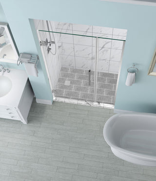 Belmore 36.25"-37.25"x72" Frameless Hinged Shower Door, Chrome