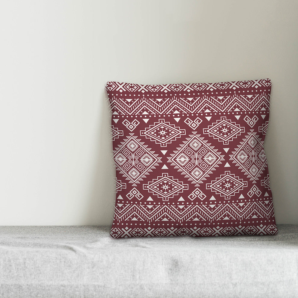 Maroon Tribal 20x20 Throw Pillow