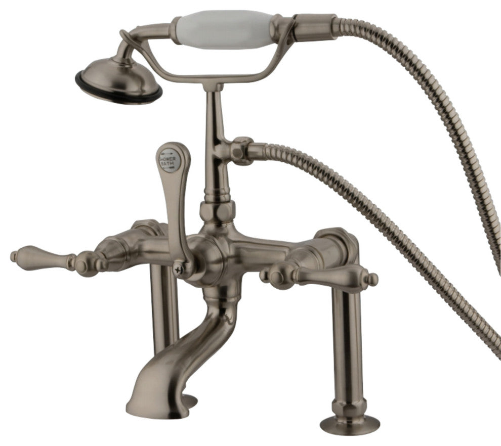 Kingston Brass 7" Deck Mount Clawfoot Tub Faucet, Brushed Nickel