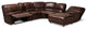 Modern Brown Faux Leather Upholstered 6-Piece Sectional Recliner Sofa