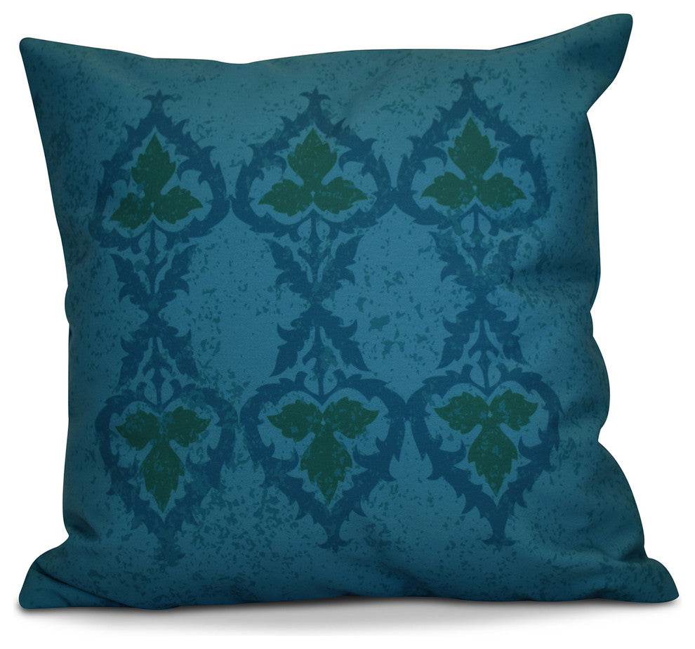 Ananda Geometric Print Pillow, Blue, 20"x20"