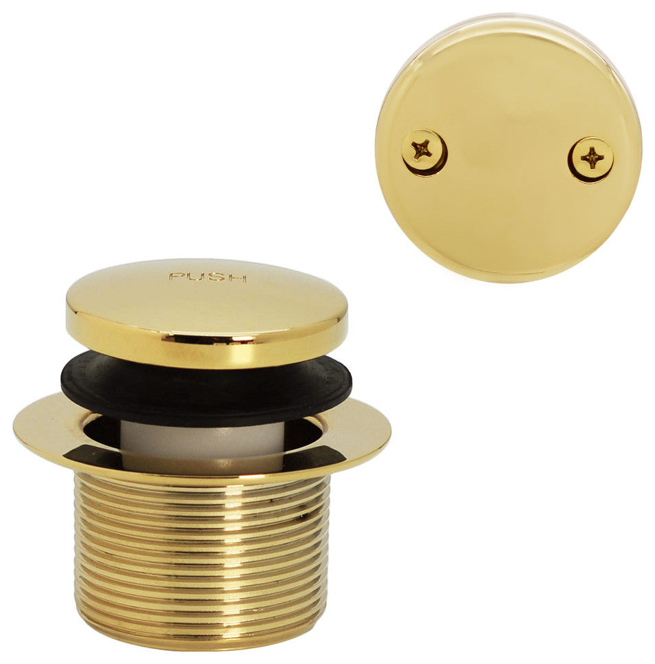 Above Floor Tip-Toe Trim and 2-Hole Overflow Cover, Polished Brass