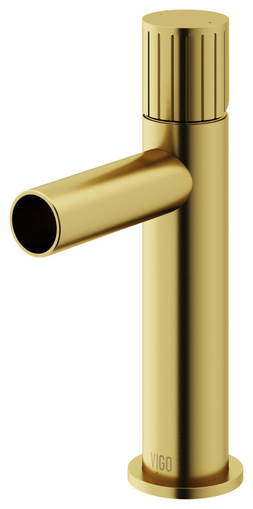 VIGO Ashford 8" H Single Handle Single Hole Bathroom Faucet, Matte Brushed Gold, Without Extras