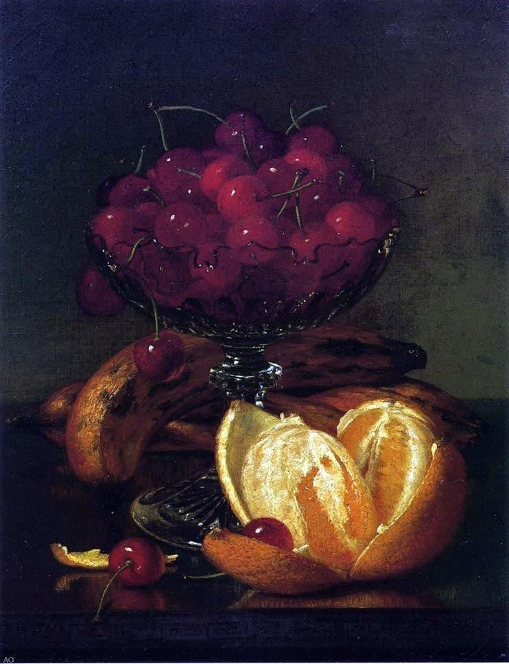 Robert Spear Dunning Still Life of Compote Cherries Wrapped Canvas, 21"x28"
