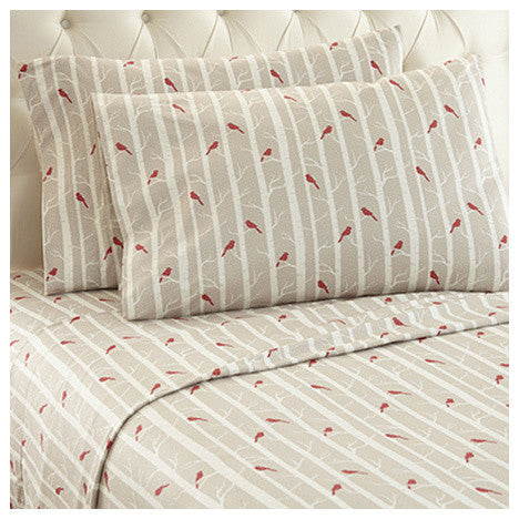 Cardinals Micro Flannel Sheet Set, Queen