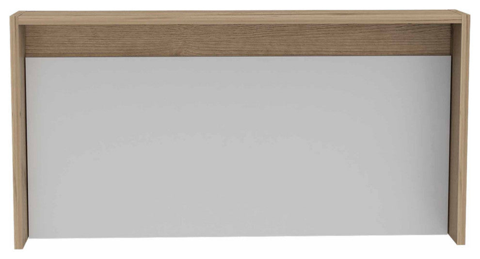 FM FURNITURE Brickell Wall Mounted Foldable Desk, Light Oak/ White