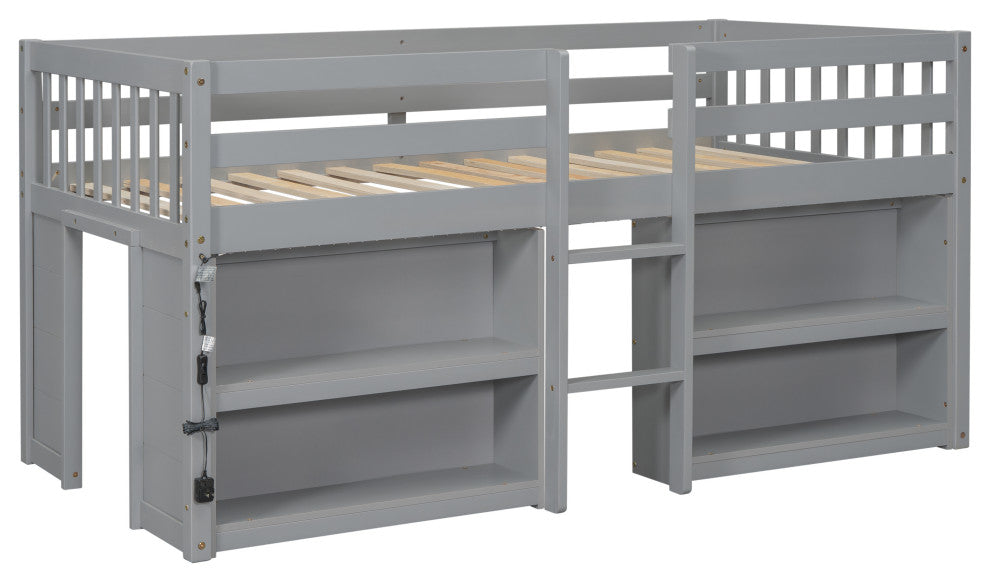 Gewnee Twin Size Kid Low Loft Bed