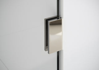 78"x64.75" Frameless Shower Door, Wall Hinge, Polished Nickel