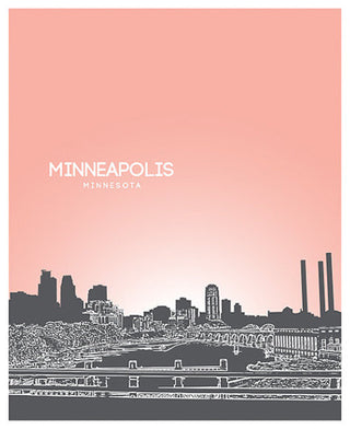 Minneapolis, Minnesota Skyline Art Poster