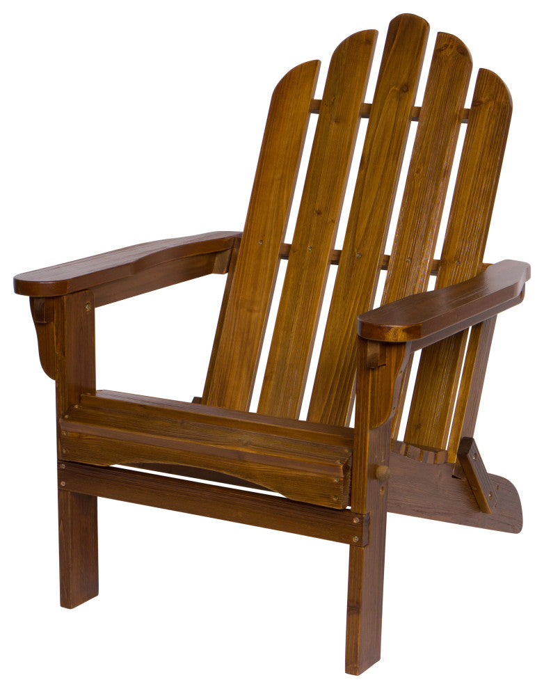 Shine Company 4659OA Marina II Adirondack Folding Chair Hydro-Tex Finish, Oak