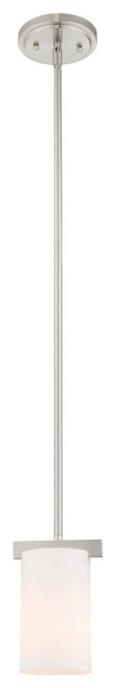 Livex Astoria 1 Light 5" Pendant, Brushed Nickel