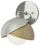 Brooklyn 1-Light Double Shade Bath Sconce, Sterling, Soft Gold, Opal Glass