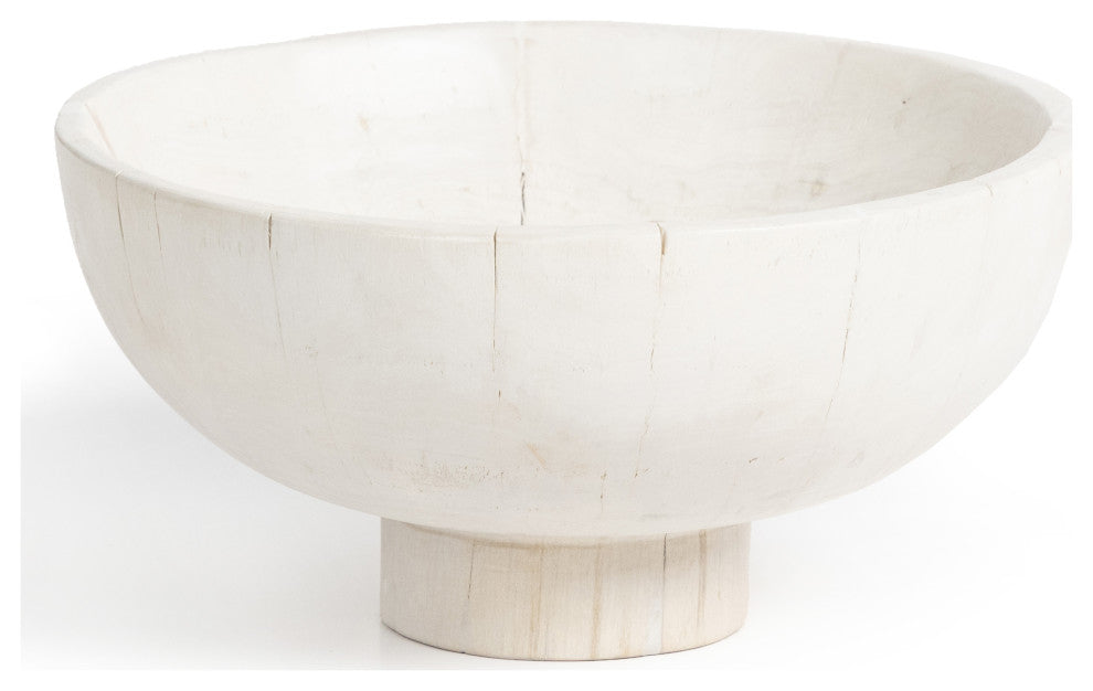 Turned Pedestal Bowl-Ivory