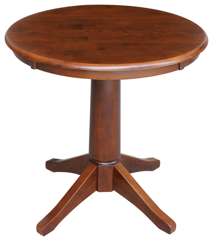 Round Top Pedestal Table, Espresso, 30" Round