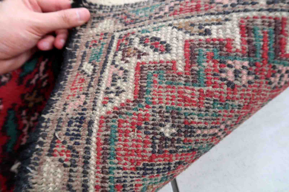 Handmade Vintage Persian Hamadan Mat 1.4'x2', 43cmx63cm, 1970s