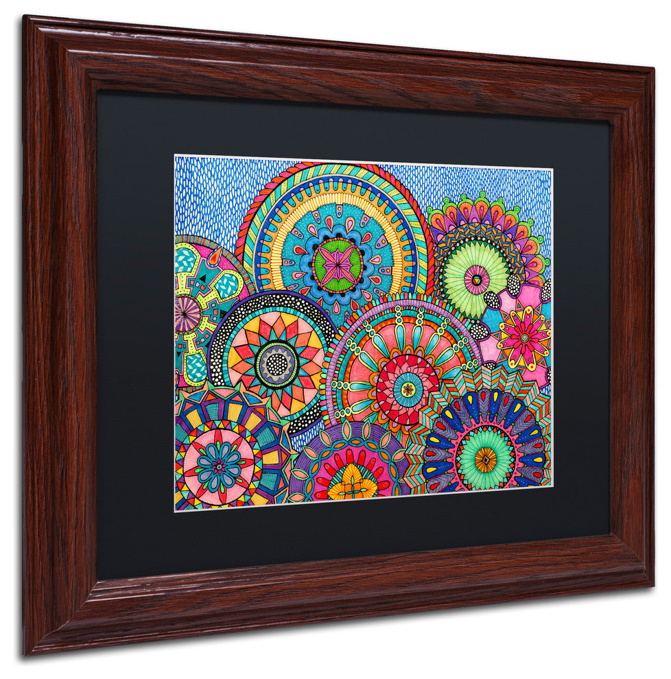 Hello Angel 'Mandala Parade' Art, Wood Frame, Black Mat, 14x11