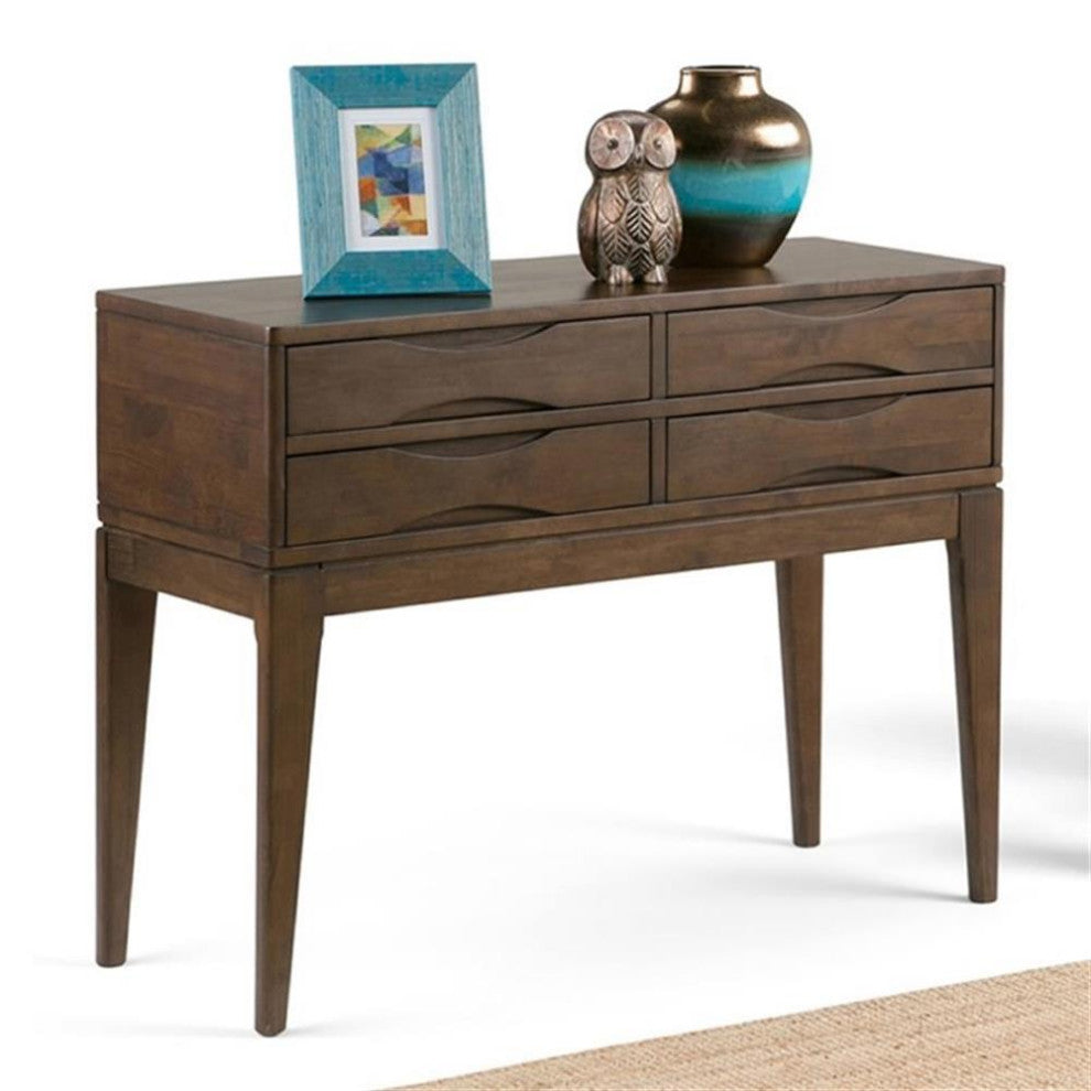 Harper 40" W SOLID WOOD Modern Hallway Console Sofa Table in Walnut Brown