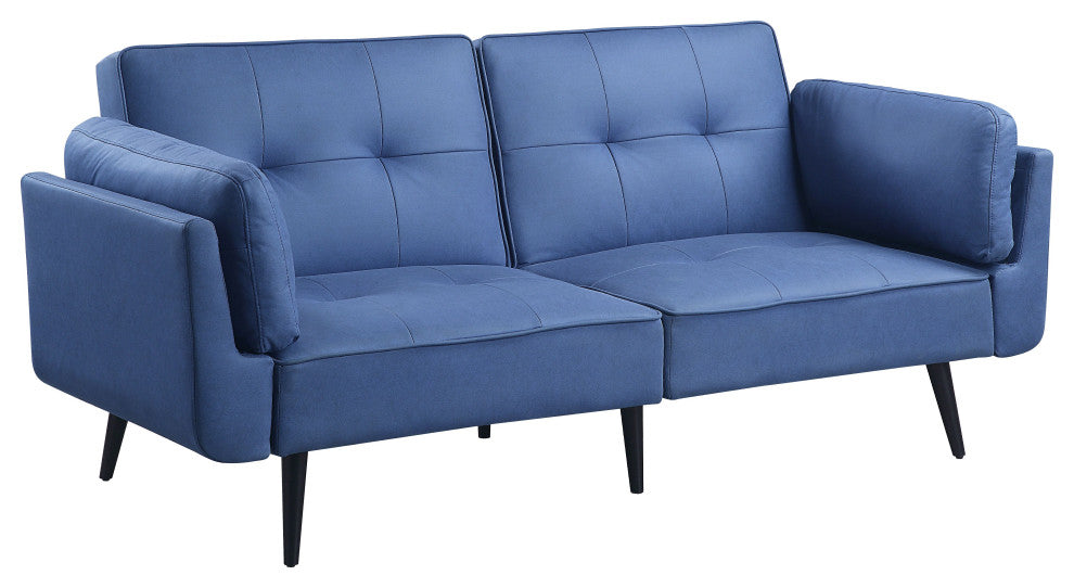 ACME Nafisa Adjustable Sofa and Ottoman, Blue Fabric