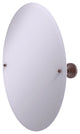 Frameless Oval Beveled Edge Tilt Mirror, Antique Copper