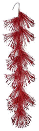 Pine Needle Glitter Garland, Red, 72"