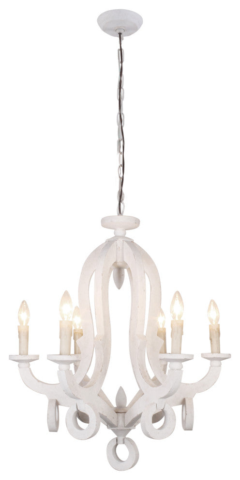 Bella Depot Vintage French Country 6-Lights Chandelier for Kitchen Island, White