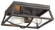 2 Light Flush Mount, Farmhouse, Black With Bronze Finish