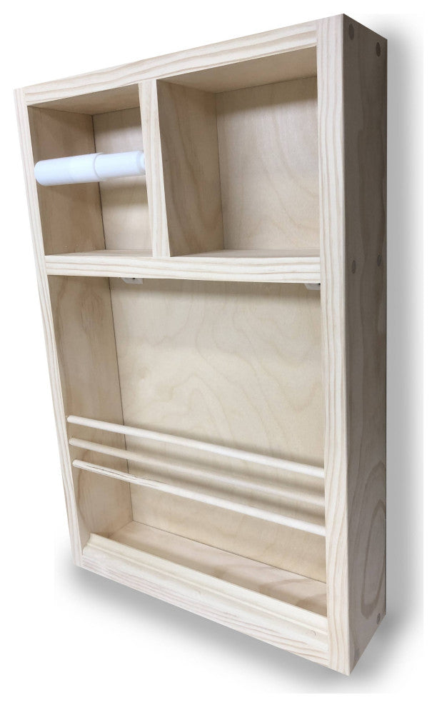 Montclair Combination Toilet Paper Holder On the Wall Magazine Rack, Unfinished