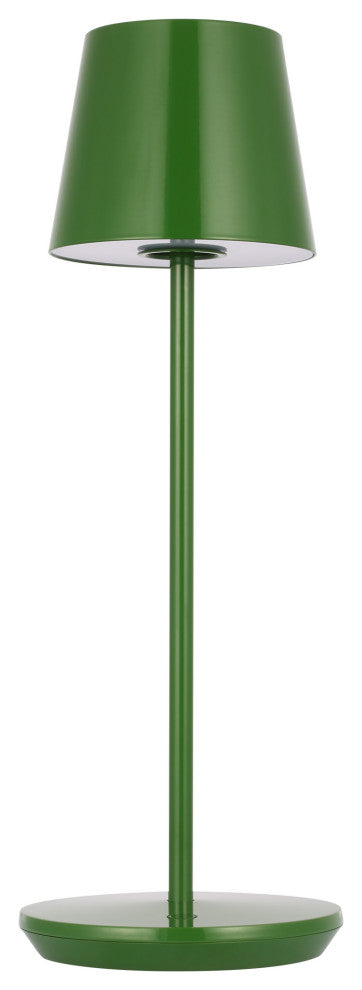 Mena 1-Light Modern Rechargeable Table Lamp, Green