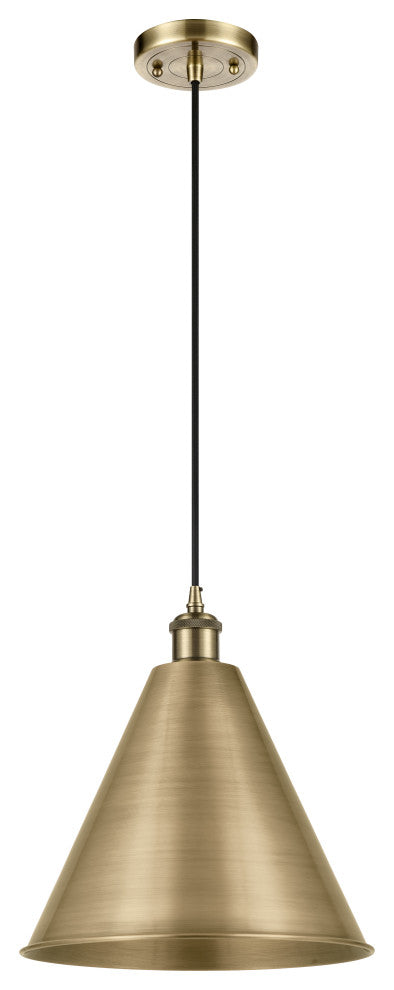 Ballston Cone Mini Pendant, Antique Brass