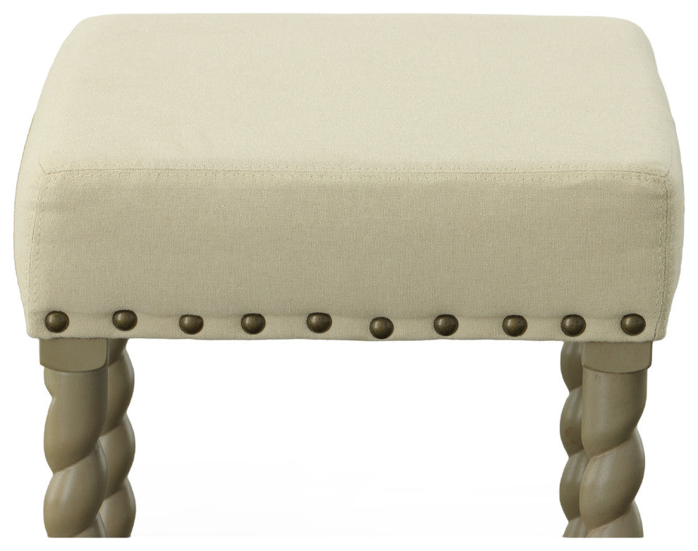 Arezzo 30" Bar Stool, Weathered Gray and Linen