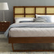 Sidney Cane and Wood Queen Platform Bed With Angular Legs Walnut