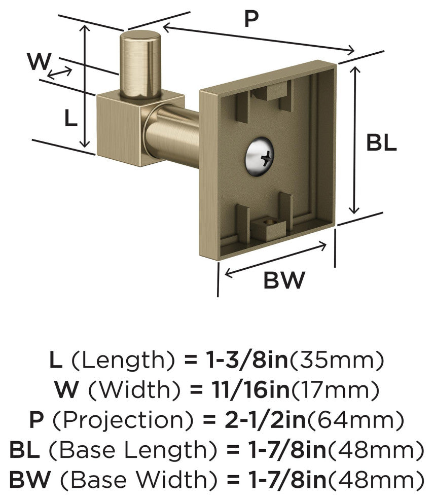 Appoint Traditional Single Robe Hook, Golden Champagne