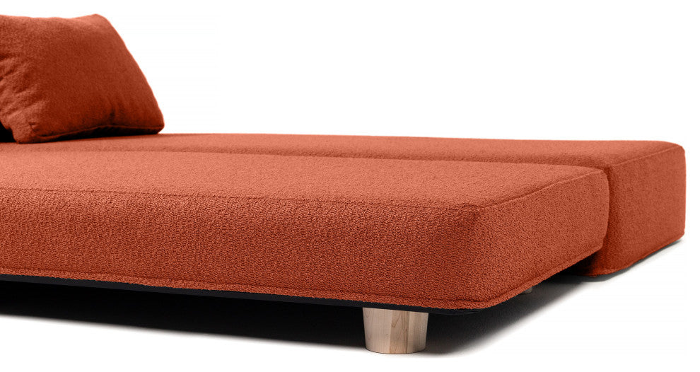 Jaxx Avida Daybed, Fold Out Queen Sleeper / Lounger Premium Boucle, Boucle Terra Cotta