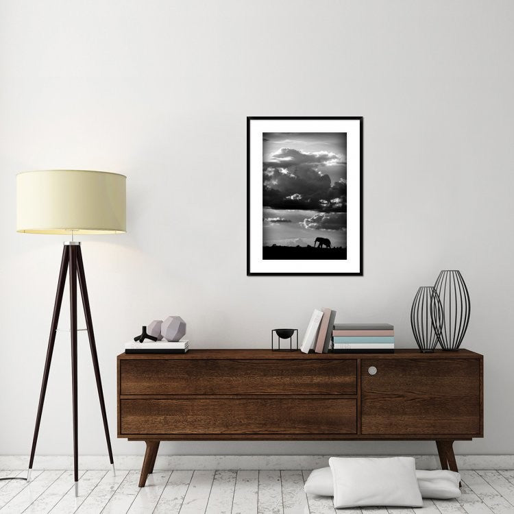"He Walks Under An African Sky" Framed Digital Print by Wildphotoart, 28"x38"