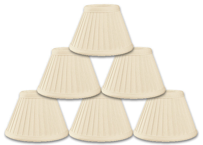 Pleated Empire Chandelier Lampshade Size 6, Eggshell, Set of 6