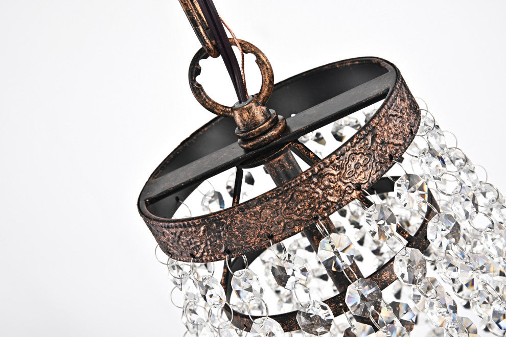 Towne Parke 7-Light Antique Copper and Crystal Empire 4 Tier Chandelier