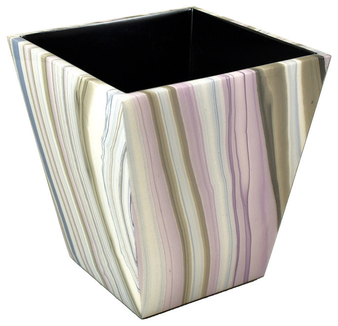 Lavender with Black Lacquer Bathroom Accessories, Waste Basket
