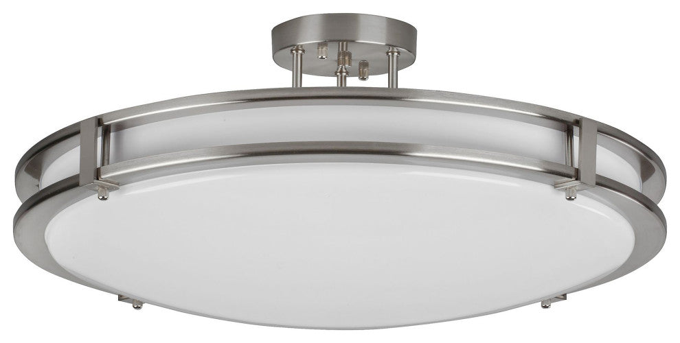 Carlisle 12" LED Semi-Flush Mount, Satin Nickel Finish