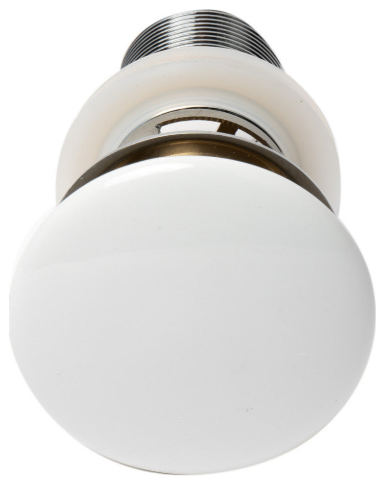 White Ceramic Mushroom Top Pop Up Drain for Sinks With Overflow