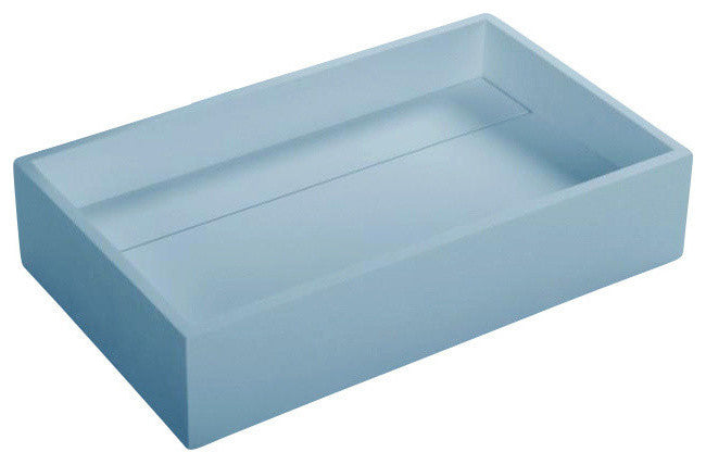 ADM Rectangular Countertop Sink, White, 20", Matte White