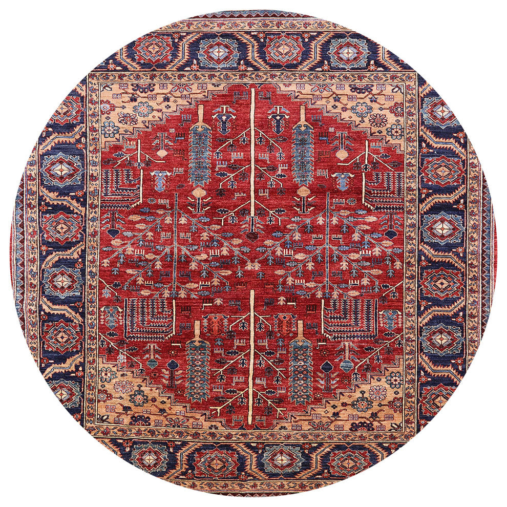 Ahgly Company Indoor Round Mid-Century Modern Area Rugs, 5' Round