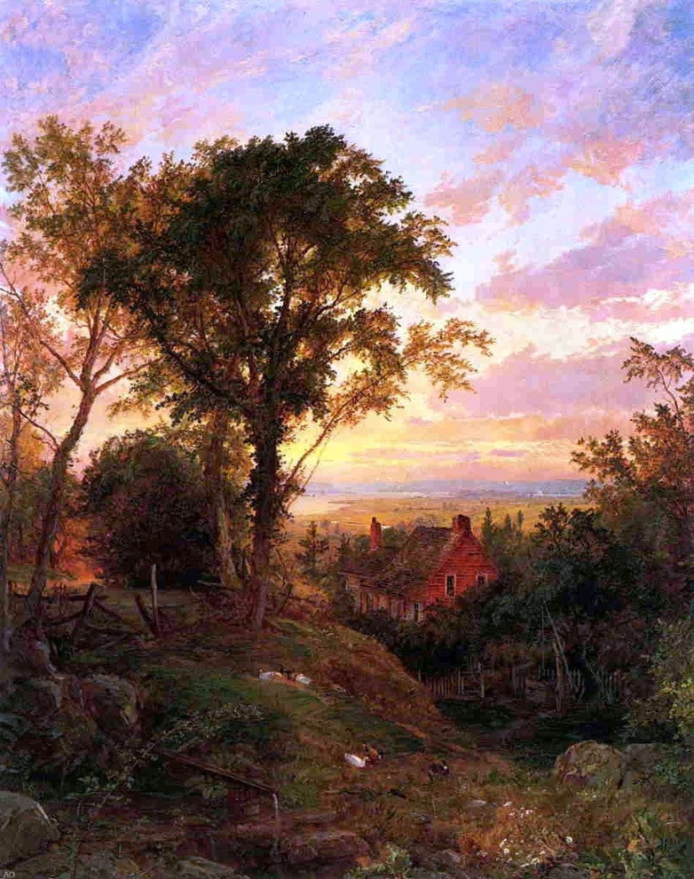 Jasper Francis Cropsey The Old Home, 20"x25" Gallery Wrapped Canvas Print