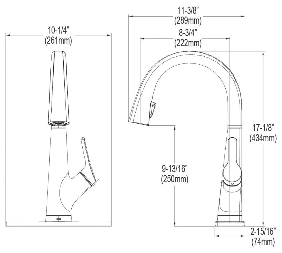 Avado Single Hole 2-in-1 Kitchen Faucet with Filtered Drinking Water, Chrome