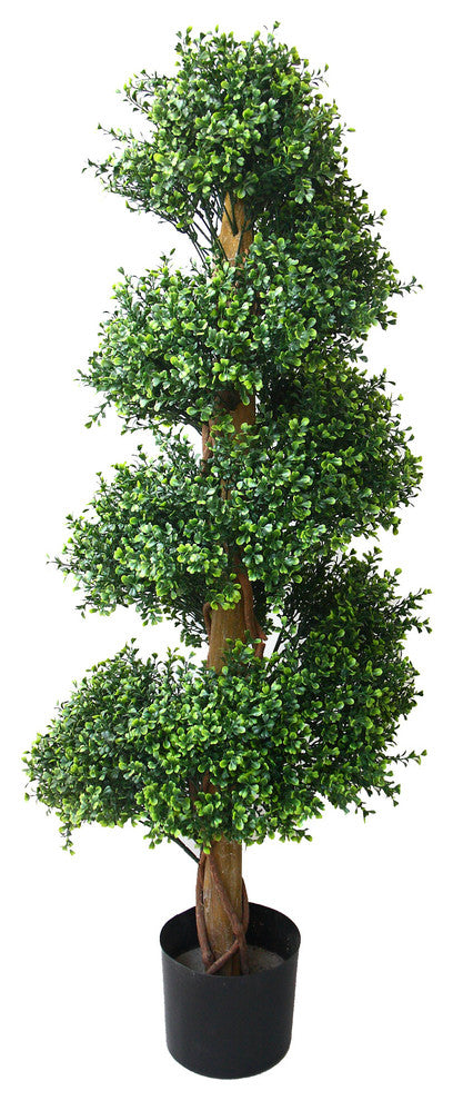 Artificial Boxwood Spiral Tree, 48" by Pure Garden