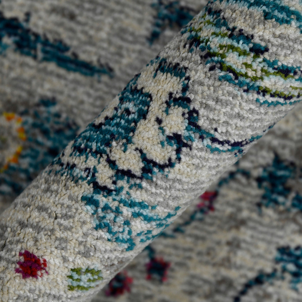 Montana Glaiza Area Rug, Ivory, 3'3" x 5', Botanical